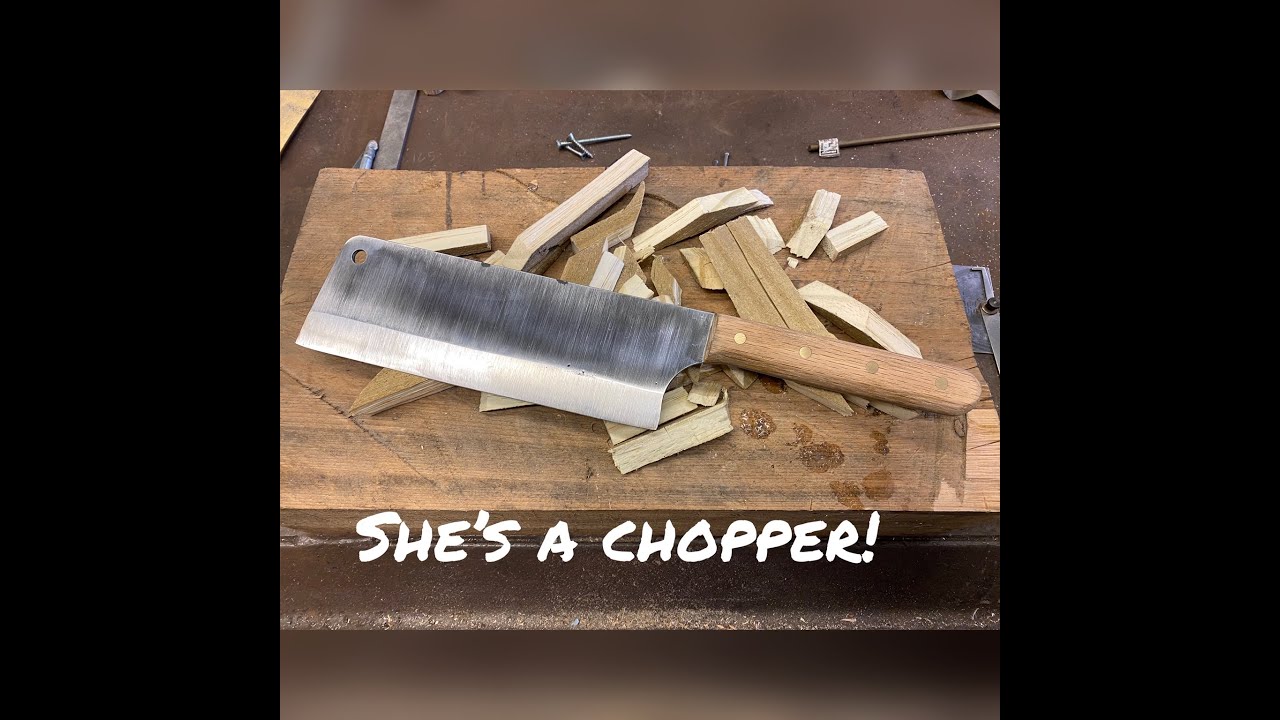 Blacksmith forged meat cleaver. Excellent chopper (part 2)