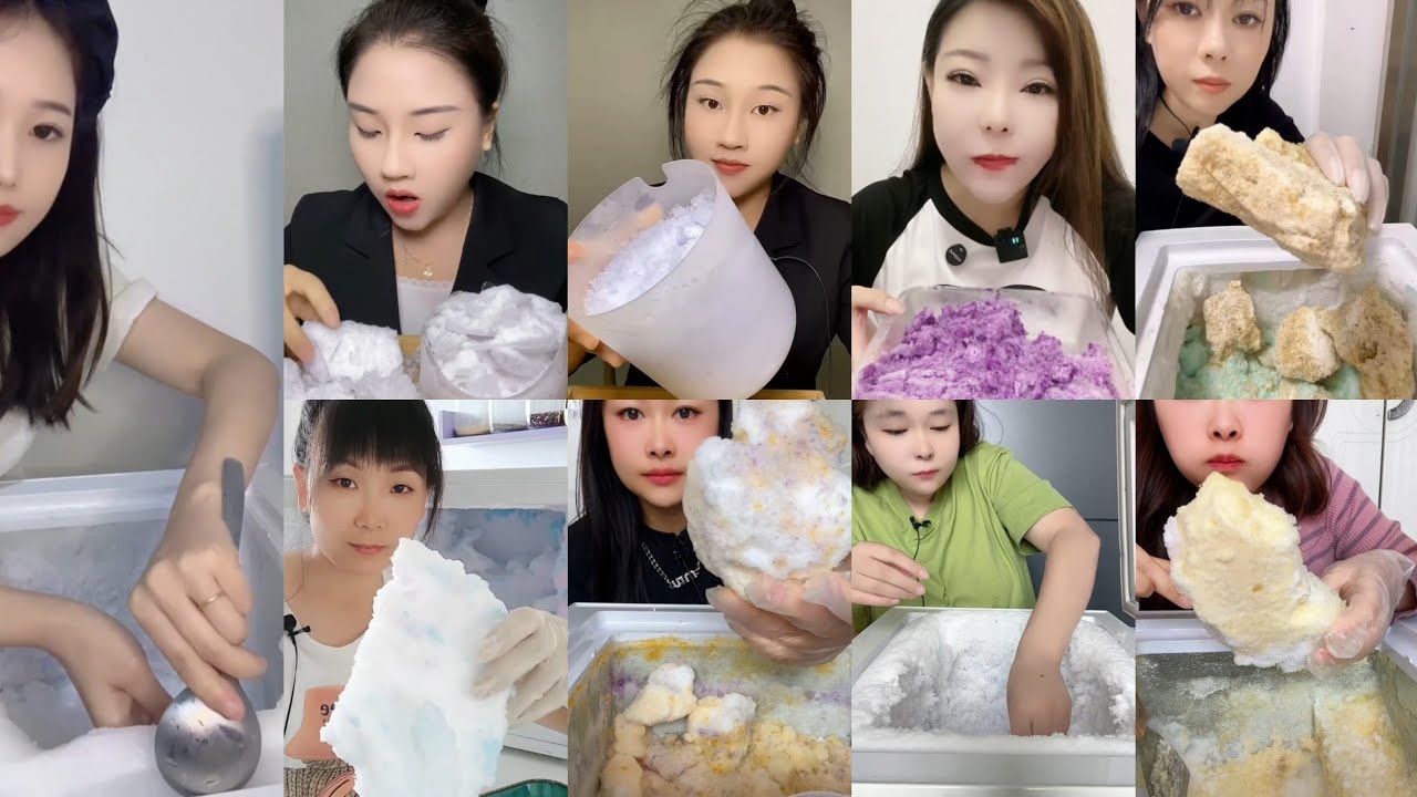 ASMR ICE EATING | SOFT ICE | FREEZER FROST ICE | CRUSHED ICE | FLAVORED ICE