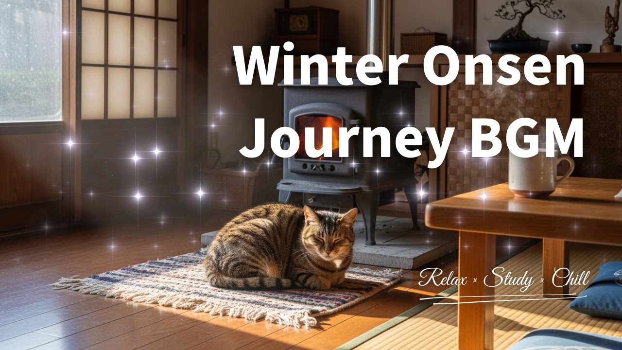 Winter Onsen Journey BGM / 雪景色の温泉旅行で心をほどく静かな時間、癒しの冬旅 作業用・勉強用フリーBGM/ study, work and relax