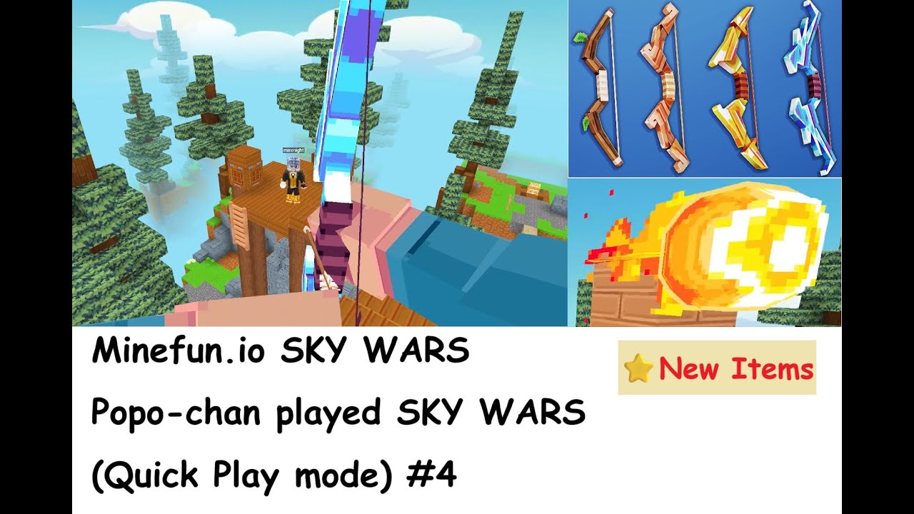 Minefun.io SKY WARS 　Popo-chan played SKY WARS! (Quick Play mode)　#4　ポポちゃんスカイウォーズを凸!! #4