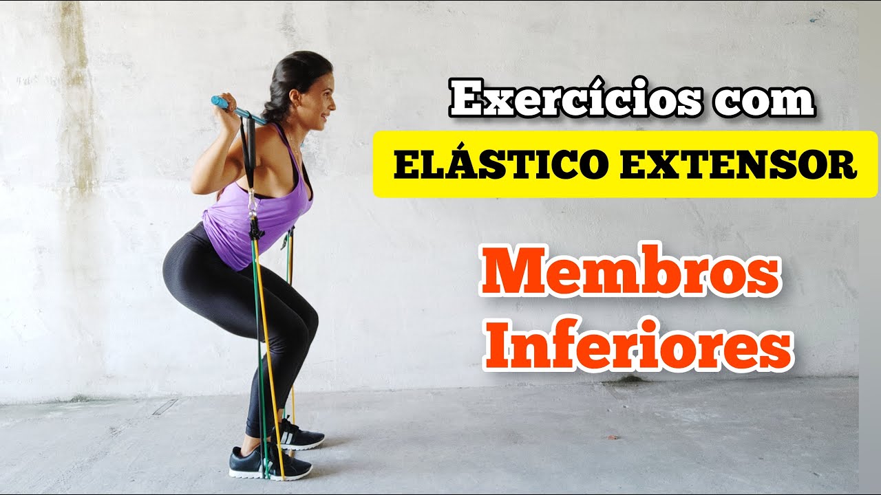 Treino para glúteos, coxas e panturrilhas usando Elástico Extensor | Treino em casa.