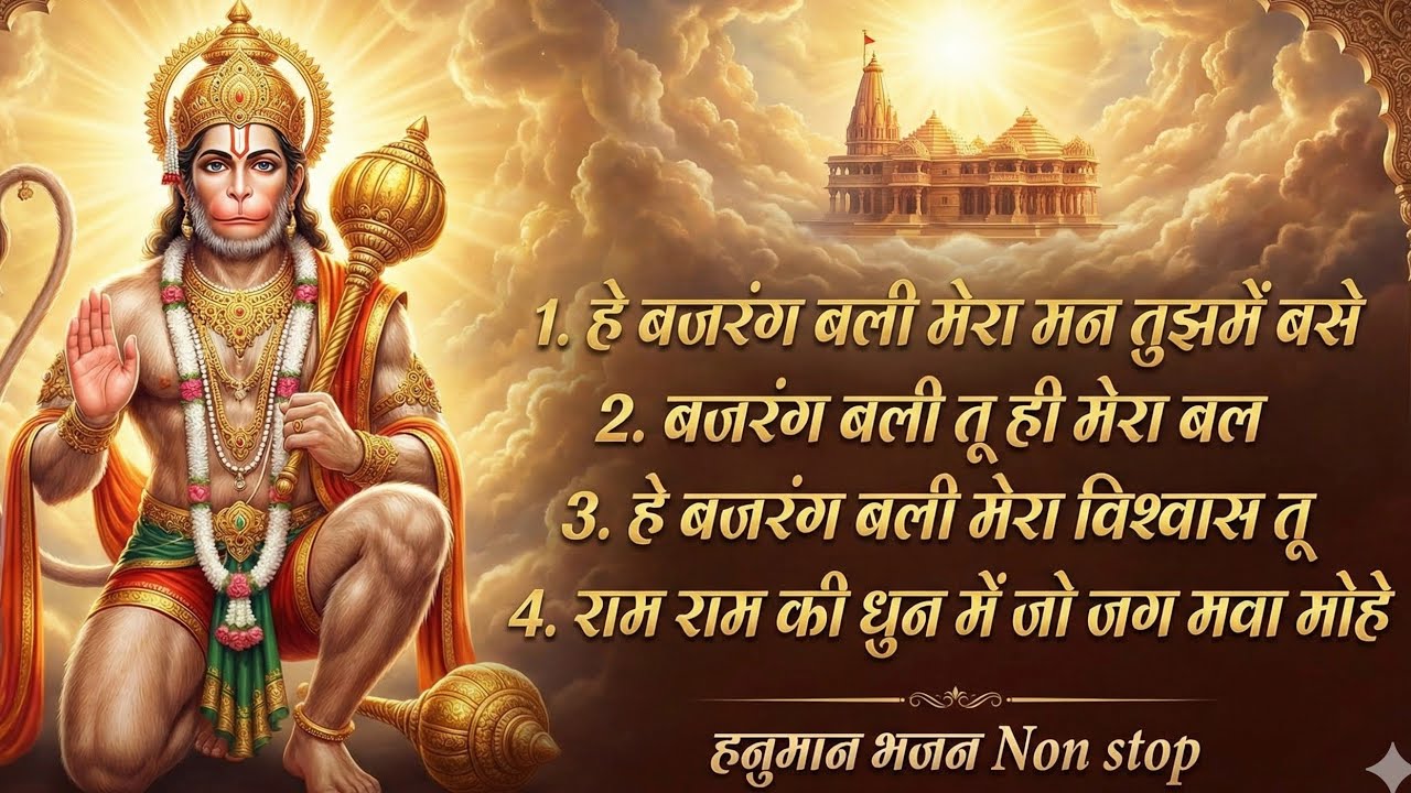 हनुमान जी के 4 Powerful Bhajan | मन शांत हो जाए | Non Stop Bhakti Song