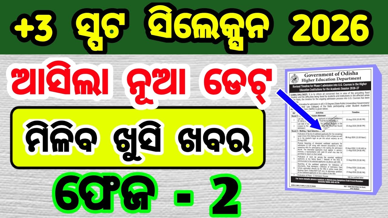 +3 spot selection 2026 date changed | +3 spot admission 2026 new date