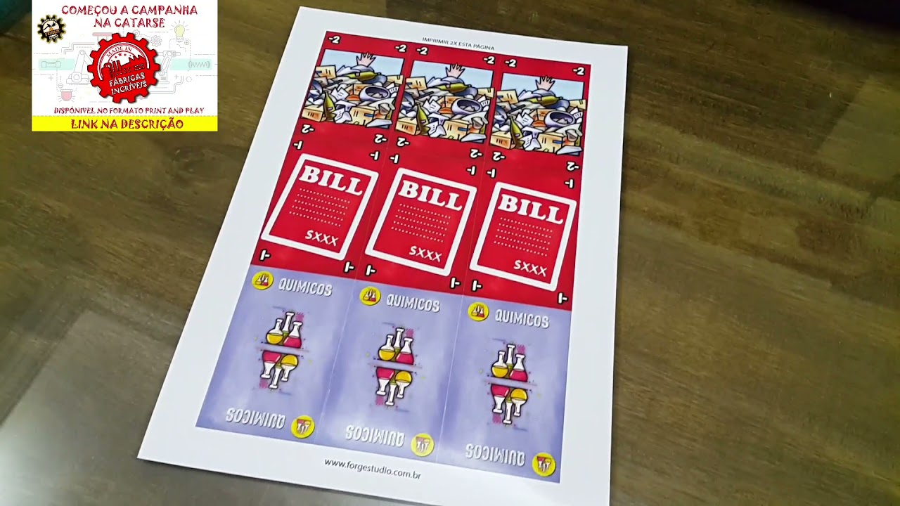 IMPRIMINDO CARTAS DO JOGO FABRICAS INCR&Iacute;VEIS