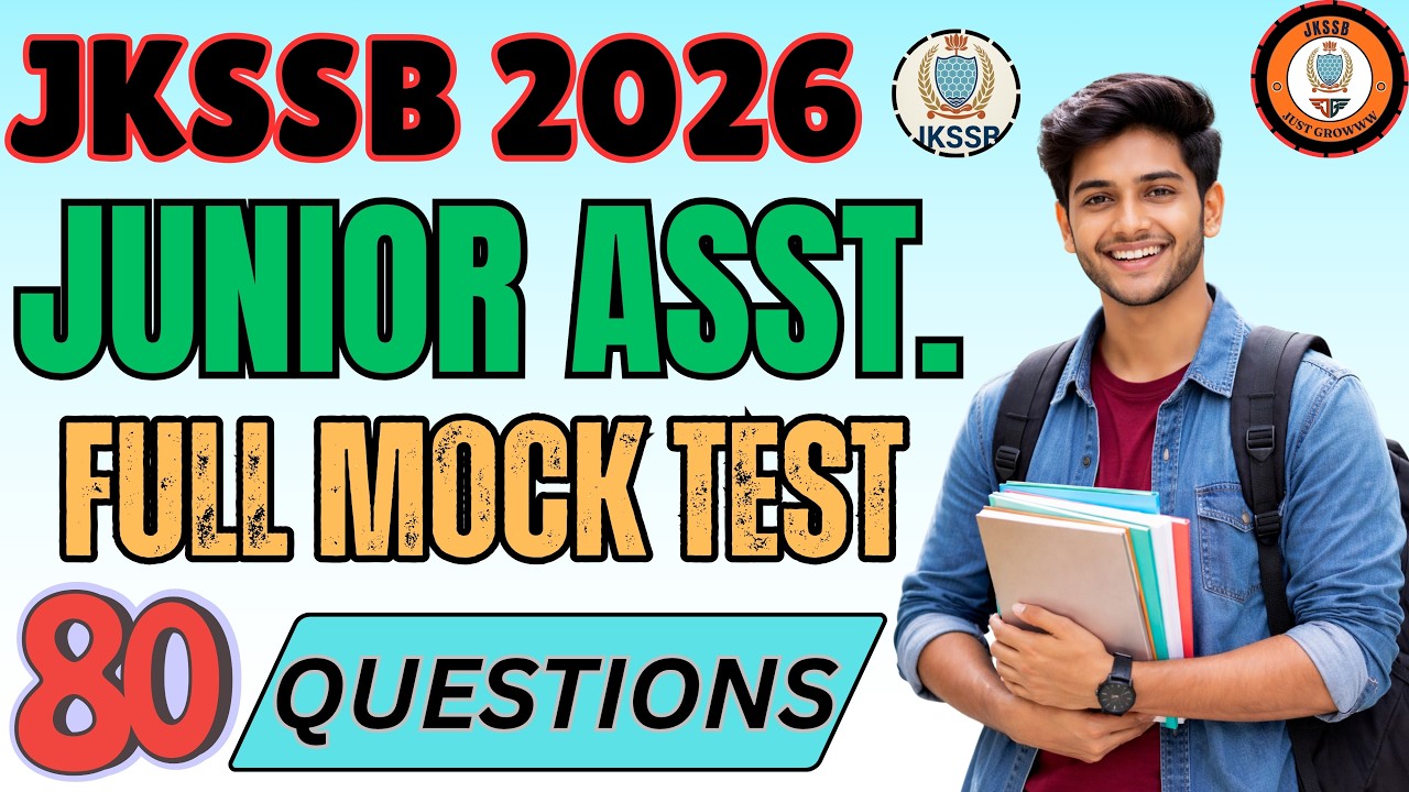 JKSSB Junior Assistant 2026 🔥 Full Mock Test (80 Questions) | Real Exam Level 💯
