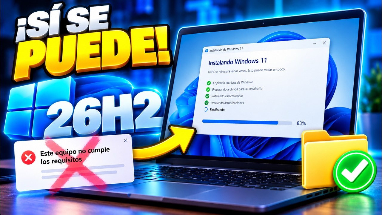 Windows 11 26H2 en CUALQUIER PC 🚀 Actualiza SIN Perder Nada