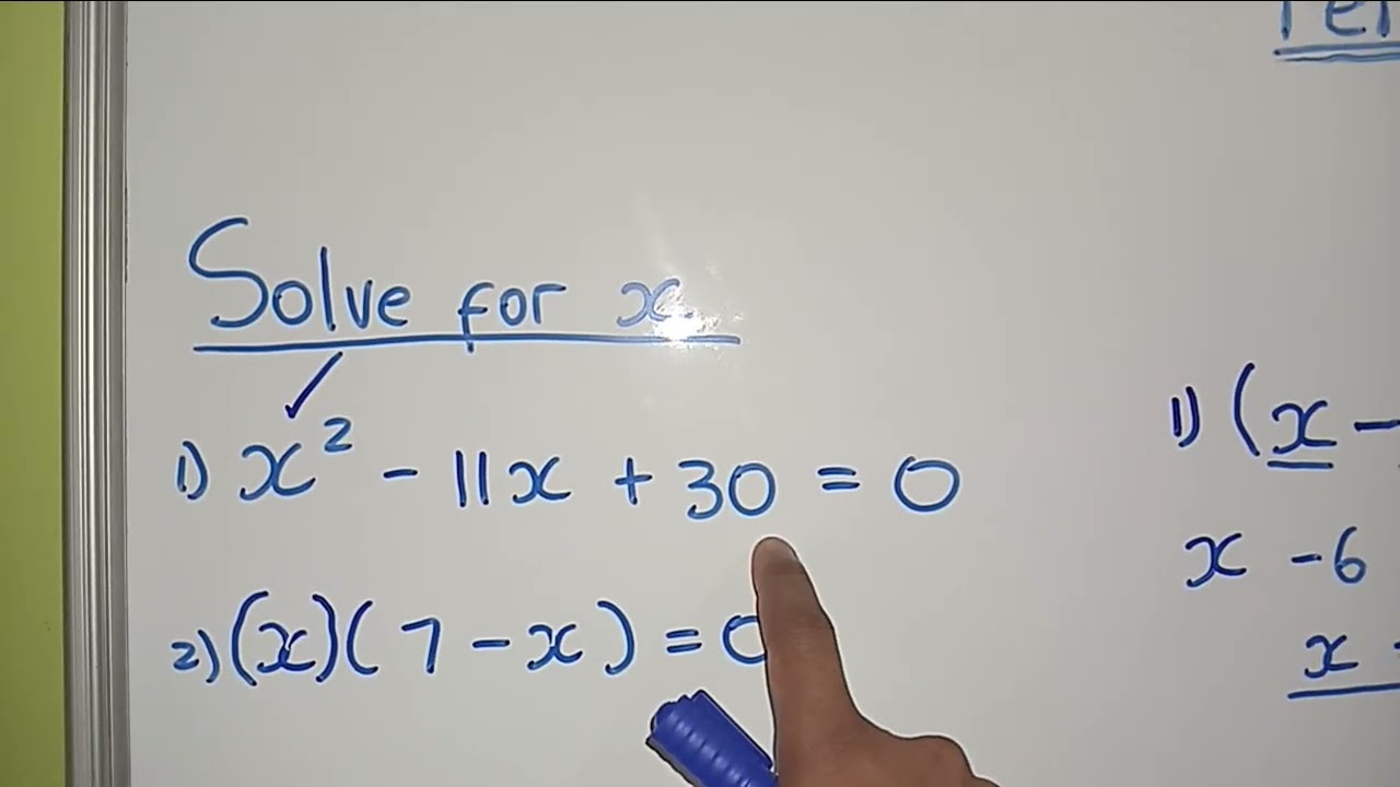 Solving for X by Factorisation