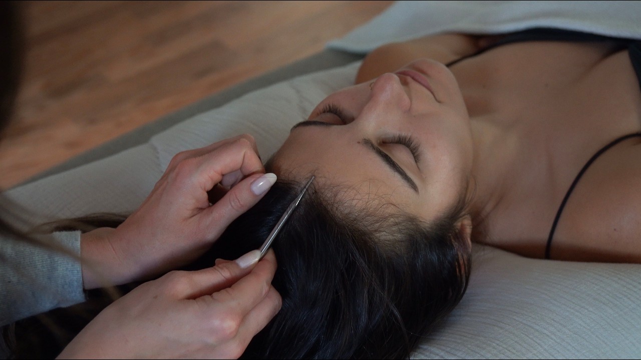 ASMR Real Person Scalp Inspection, Ear/Hairline Attention & Tingly Parting on Sydney (Whisper)
