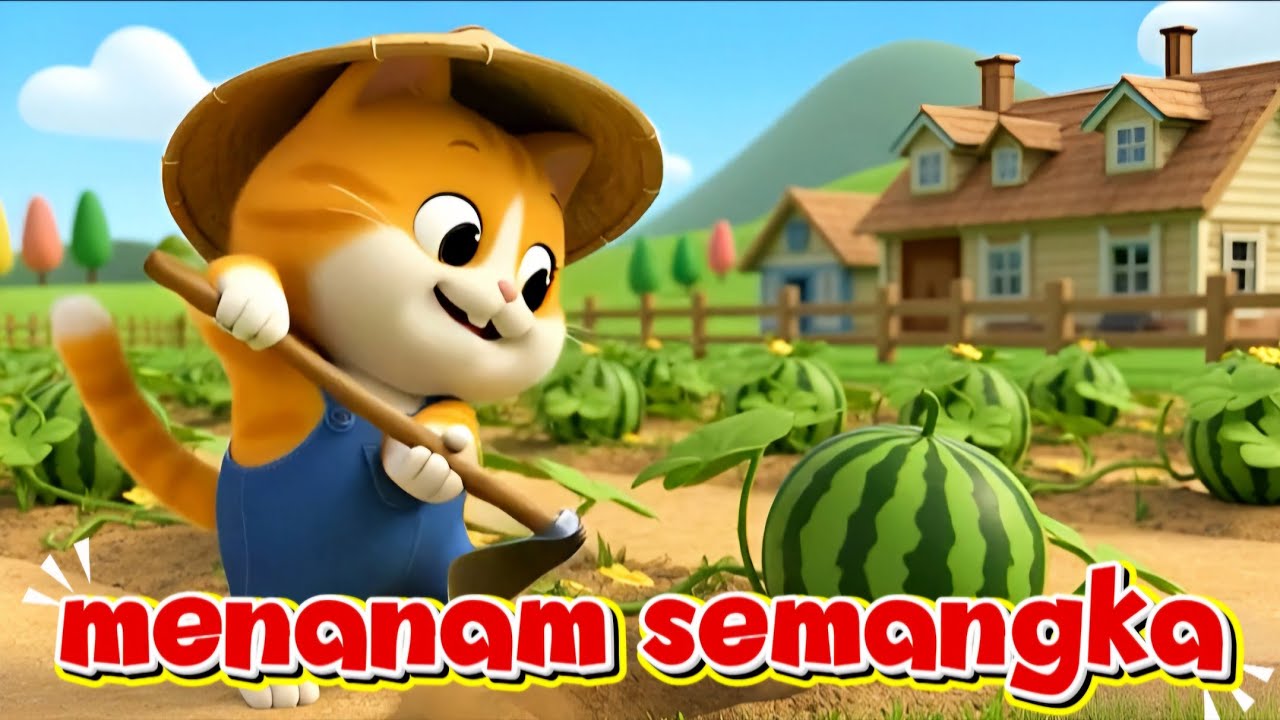 Petani Kucing: Menanam Semangka Sampai Jadi Buah Raksasa! 🍉😺 - animasi 3D - Hoki kids