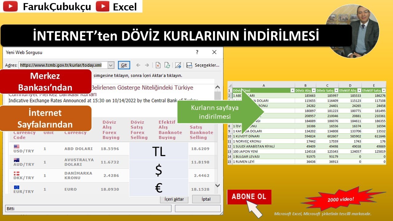 Excel - İnternetten Döviz Kurlarını İndirmek