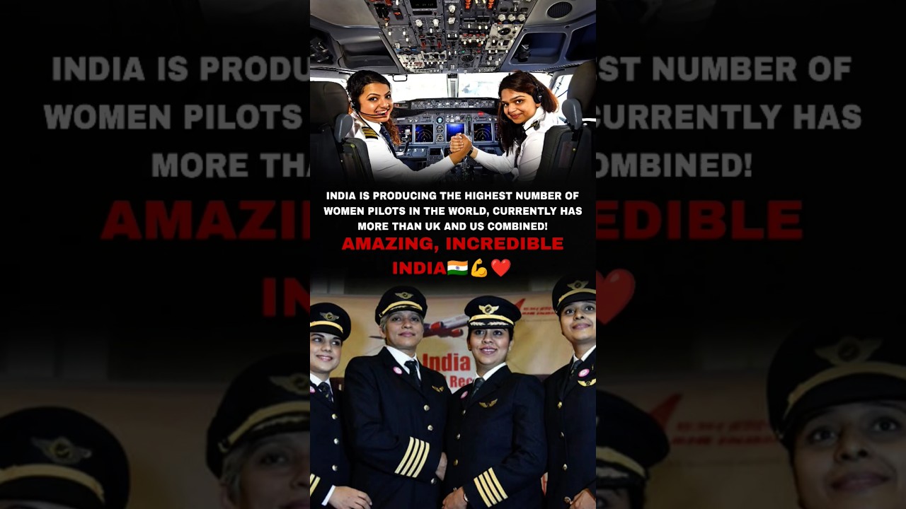 India has the highest number of female pilots in the world.🇮🇳💪#womenempowerment #womenpilots #india