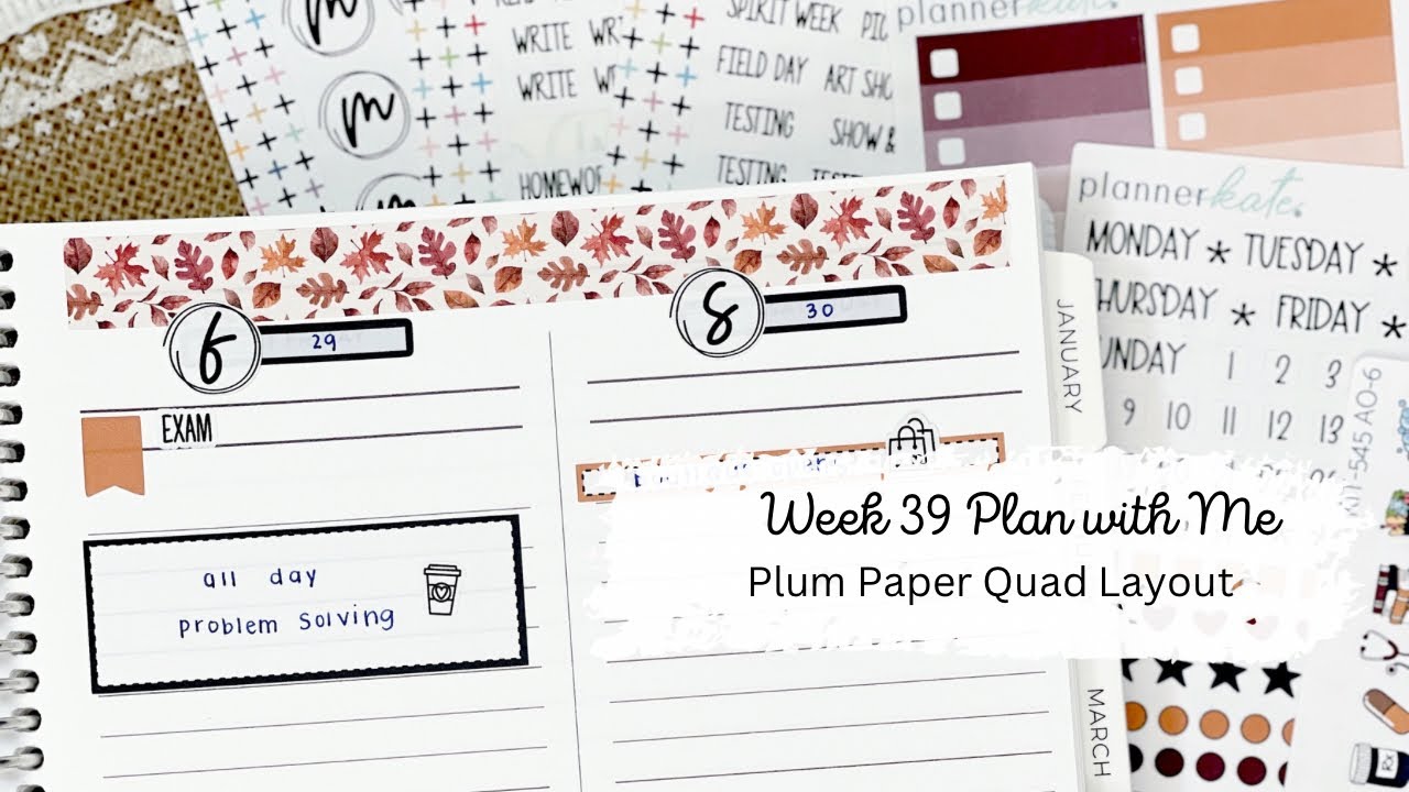 Week 39 Plan with Me | Plum Paper 7x9 Quad Layout