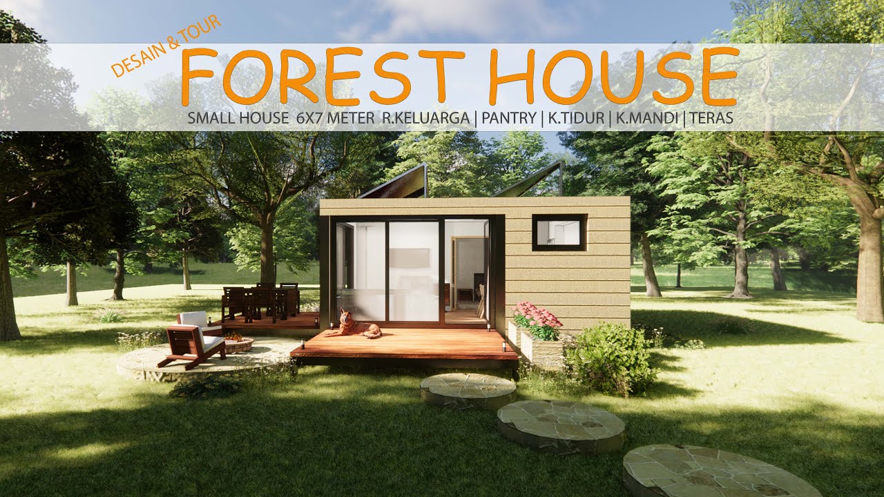 DESAIN RUMAH GAYA MINIMALIS 6X7 M DI HUTAN | DESAIN RUMAH VILLA  | FOREST HOUSE | DESAIN RUMAH #3