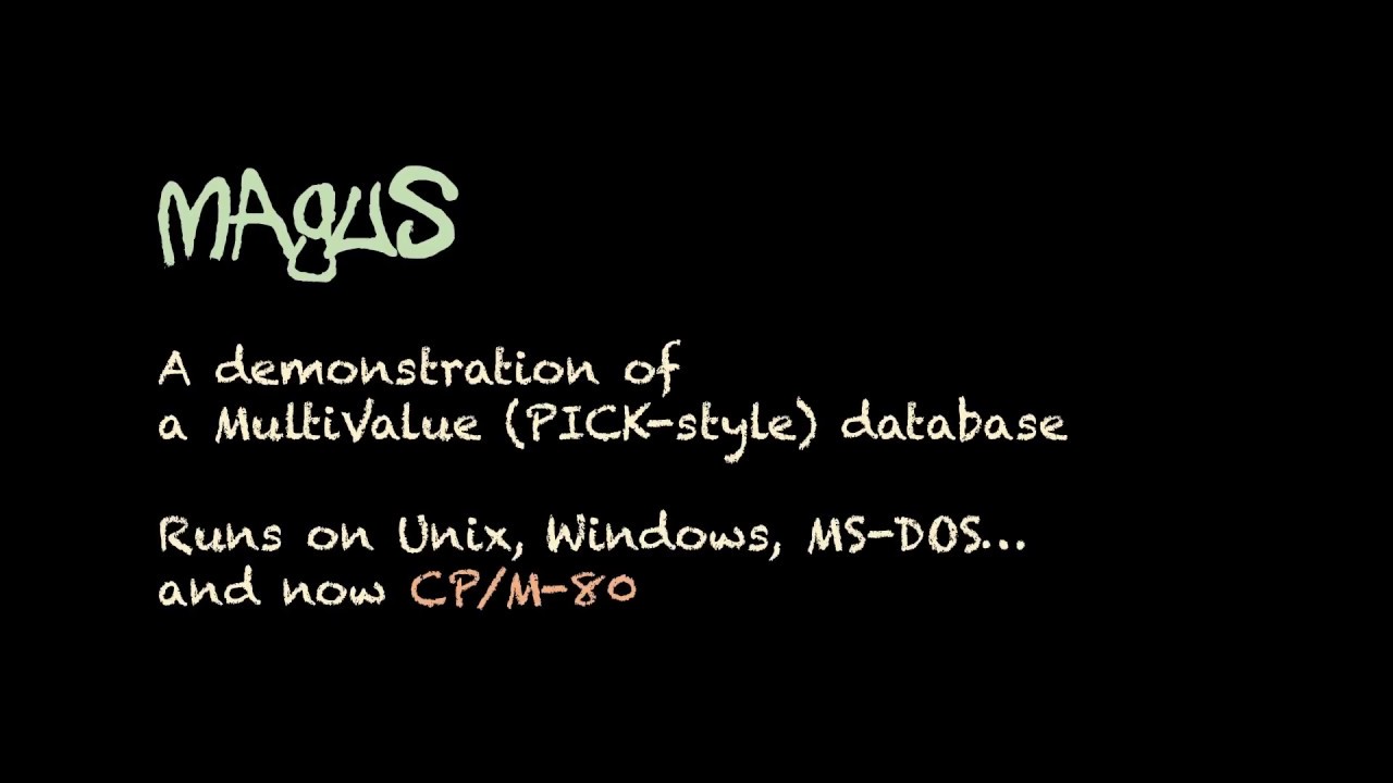 MultiValue Database (Pick-style) on CP/M-80