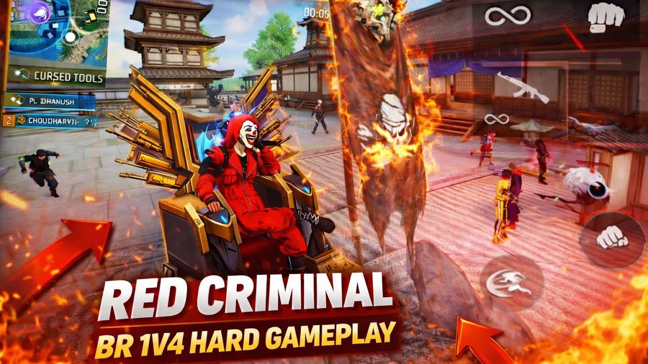 Red Criminal 😈 BR 1v4 | Hard Gameplay