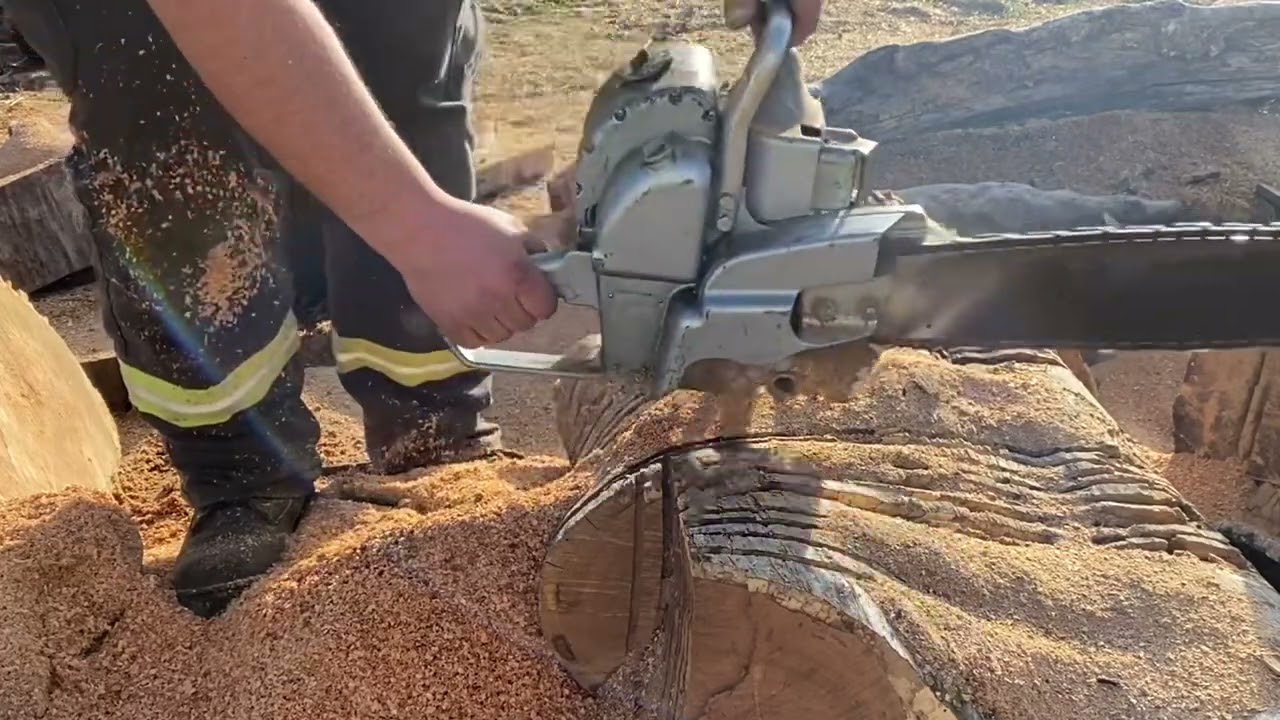 Vintage Homelite Zip Chainsaw!  First Start!  Attempting To Make A Few Cut's!  An Old Heavy Antique!