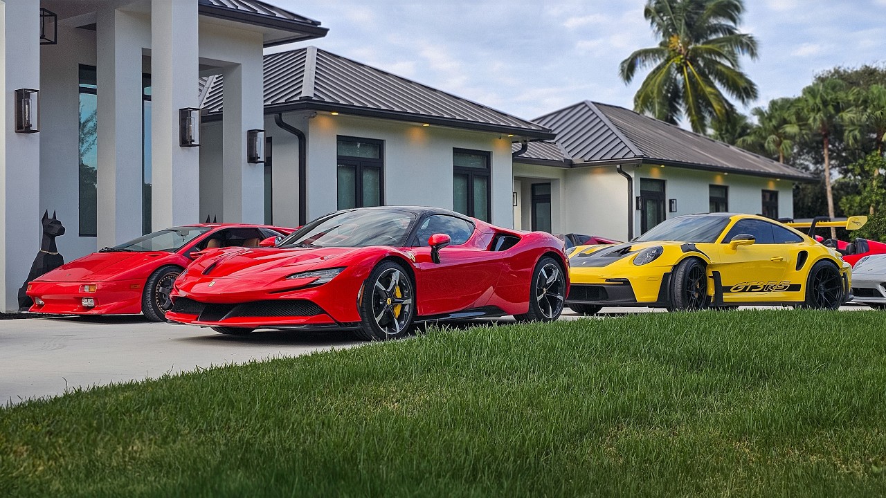 Bugatti Chiron, McLaren P1, 918 Spyder - SUPERCARS ACCELERATING - Mansion Rally to Supercar Saturday