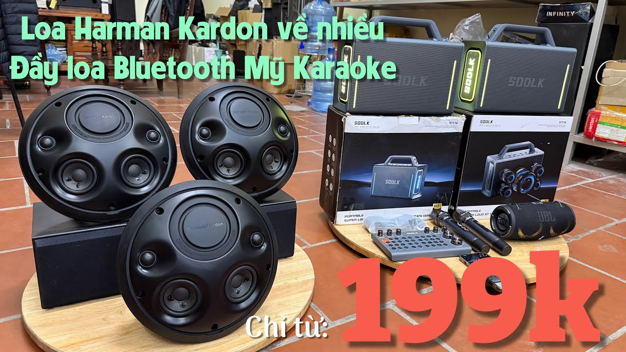 4/3/2026. Loa Harman Kardon về nhiều như lợn con. Bluetooth Karaoke Mỹ VIP. Loa JBL thanh l&yacute; 199k