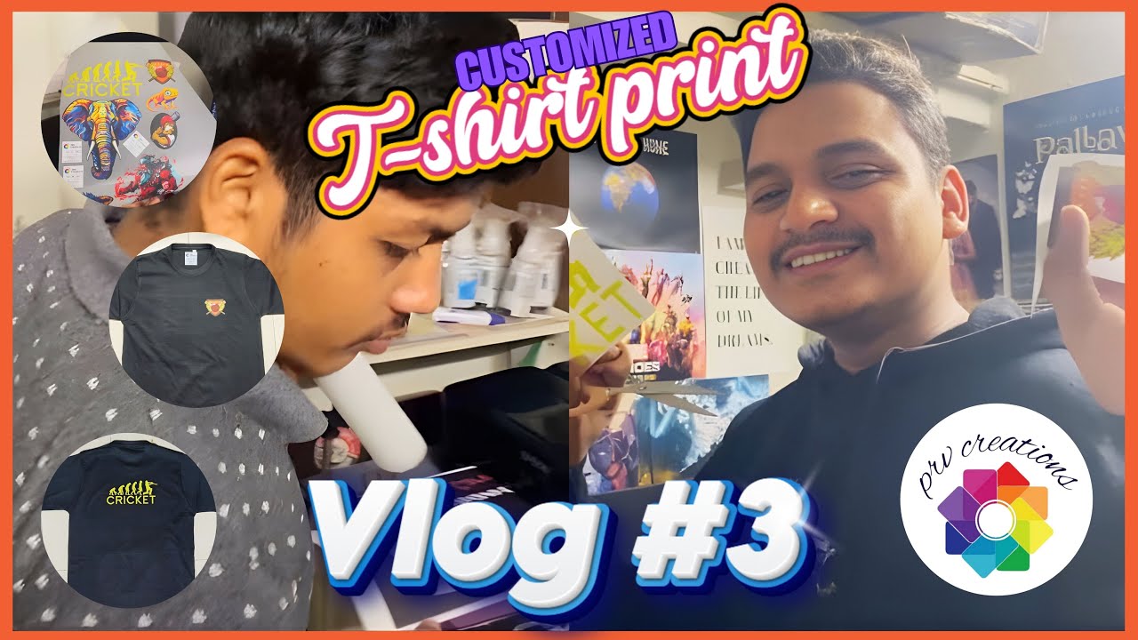 Customized T-Shirt Printing Process |  Vlog #3 | PRV Creations | Behind The Scenes