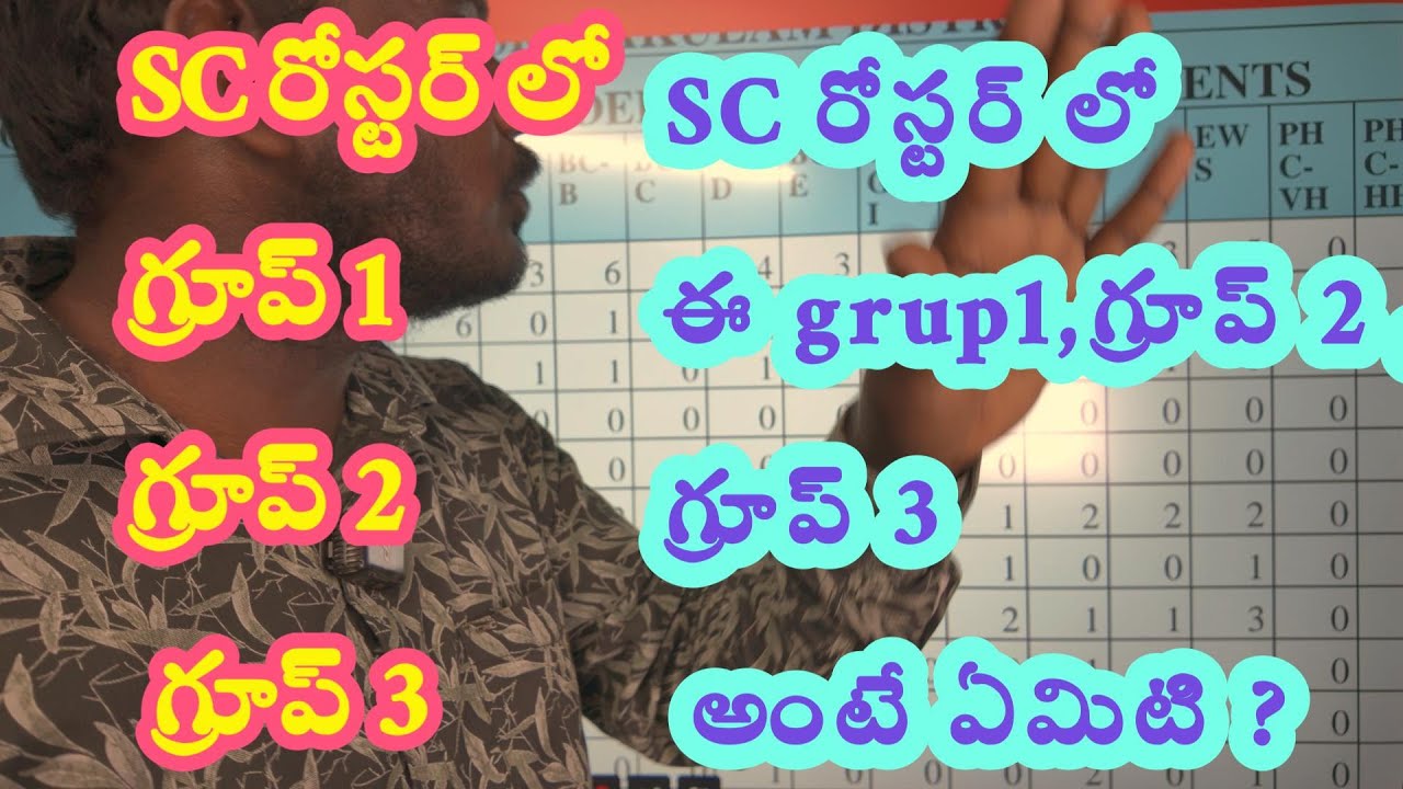 SC రోస్టర్ లో ఈ grup1,గ్రూప్ 2 ,గ్రూప్ 3 అంటే ఏమిటి ?SC CLASSIFICATIONలో వచ్చిన ఈ గ్రూప్స్ ఏంటి,