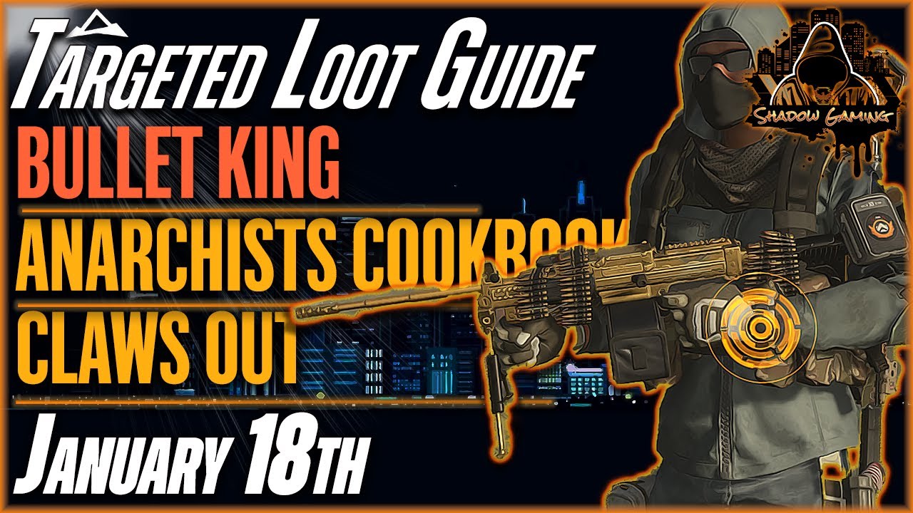 The DIVISION 2 | Targeted Loot Today | January 18 | *BULLET KING* | DAILY FARMING GUIDE
