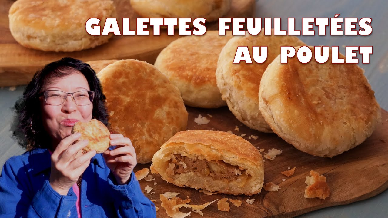 Galette feuilletée chinoise au poulet: croustillante, rapidement dorée à la poêle puis cuite au four