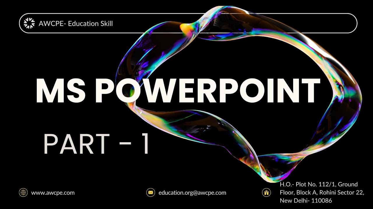 MS POWER POINT PART - 1, Power Point in Hindi.