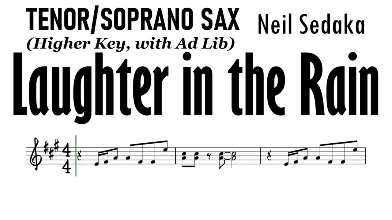 LAUGHTER IN THE RAIN Tenor Soprano Sax Sheet Music Backing Track Play Along Partitura