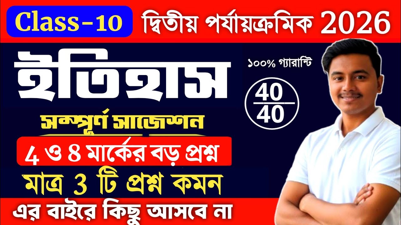 Class 10 History 2nd Unit Test Suggestion 2026 | class 10 2nd unit test history question paper 2026