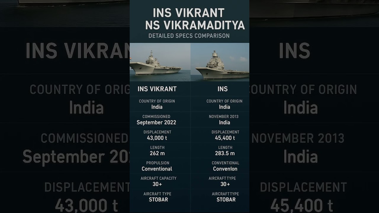 India&rsquo;s Aircraft Carriers Compared: INS Vikrant vs INS Vikramaditya