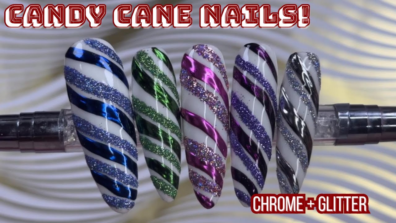 Easy Holiday Nails Tutorial | Candy Cane Glitter Gel Nails (Beginner Friendly) ✨
