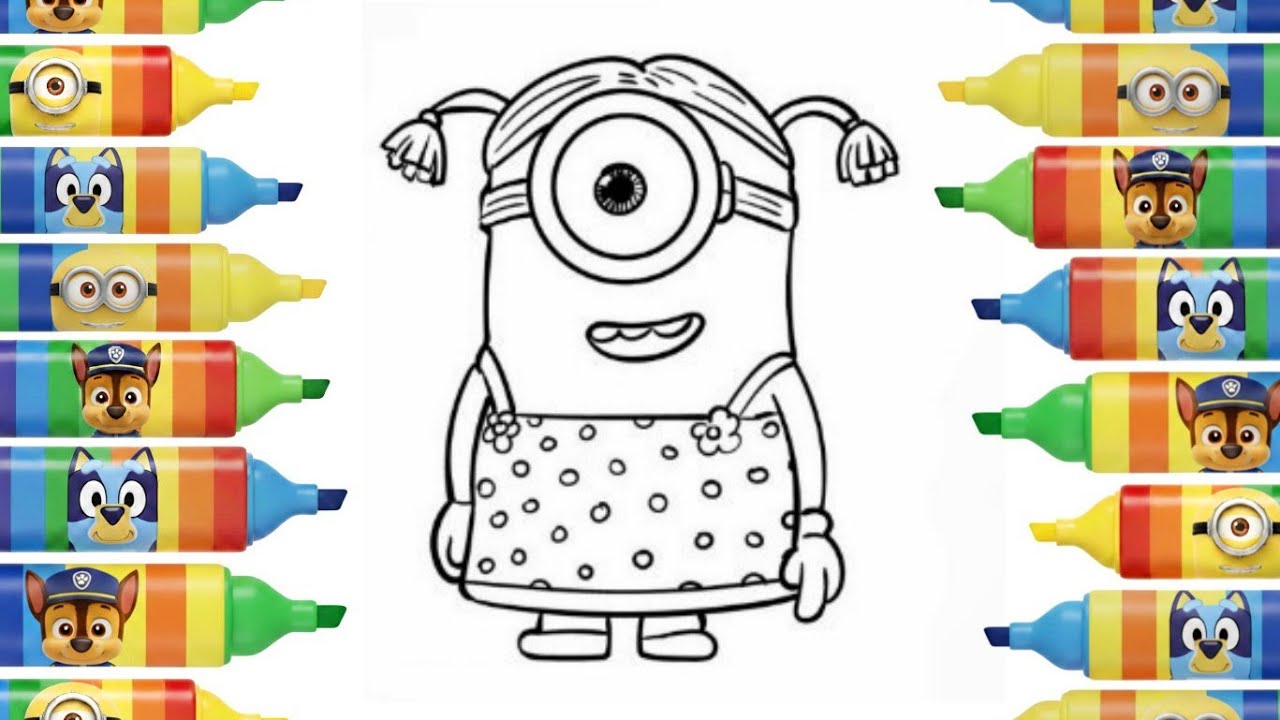 Minions Drawing and Coloring for Kids | Drawing Activity