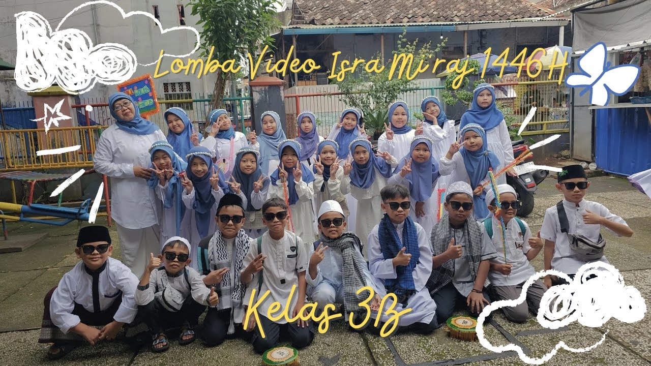 Peringatan Isra Mi'raj Nabi Muhammad Saw Tahun 1446 H./2025 M. Konten Karya Kelas 3B SD Al-Ikhlas.