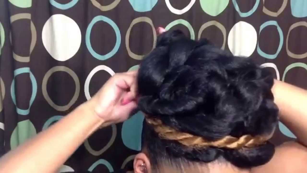 Natural Hairstyle Tutorial: Elegant Goddess Bun Updo Using Braiding Hair