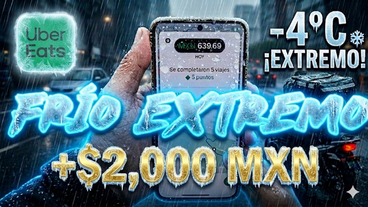 Mi MEJOR día en Uber Eats🤑 | Frío❄️, lluvia☔ y bonos