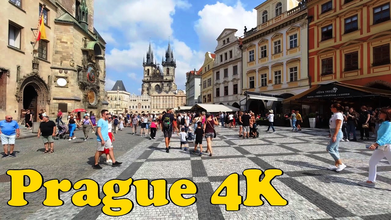 Prague Czech Republic. Walking tour [4K].