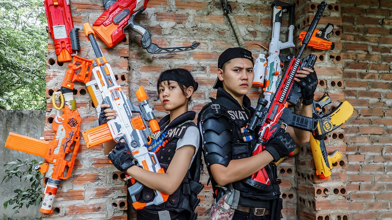 Игра LTT ​​Nerf War: Пара воинов SEAL X Nerf Guns Fight Crime Braum Crazy Sneak Plan