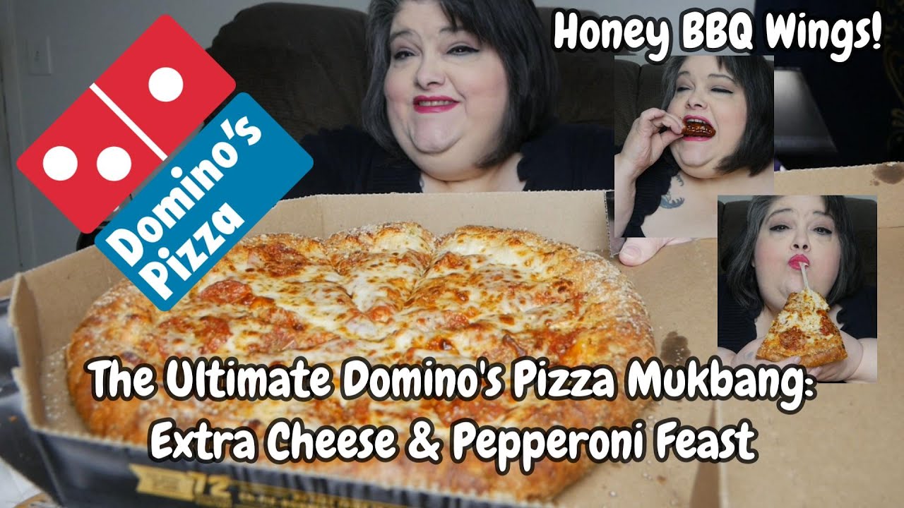 The Ultimate Dominos Pizza Mukbang Extra Cheesy Pepperoni Parmesan Stuffed Crust ASMR Feast