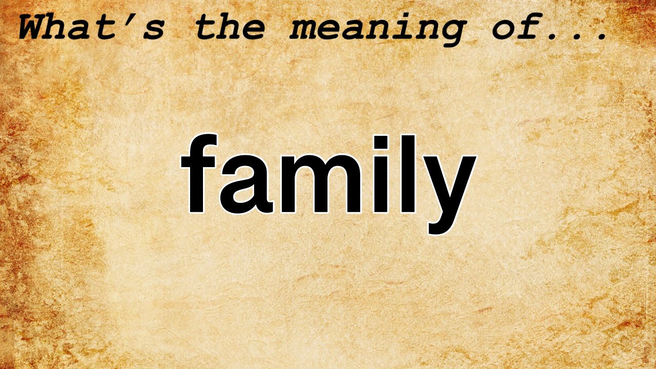 Family Meaning : Definition of Family