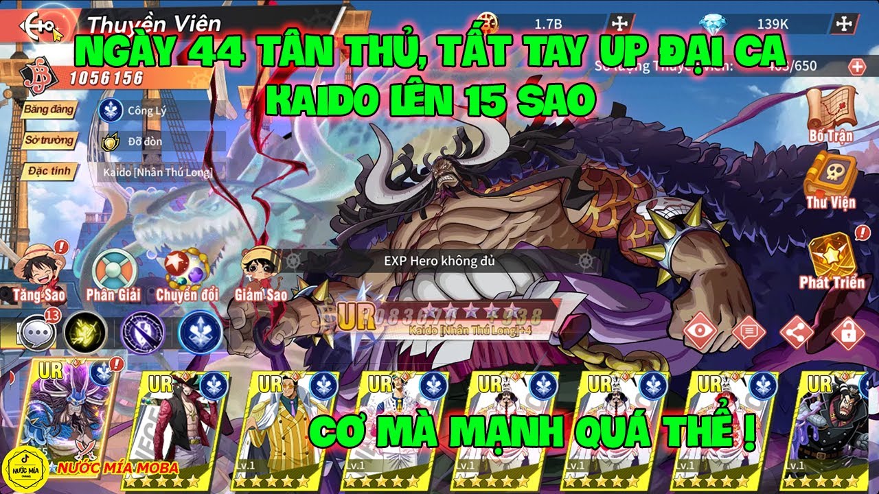 Huyền Thoại Gomu: Ngày 44 Tân Thủ, Tất Tay Up Đại Ca KAIDO Lên 15 Sao Mệt Mỏi, Cơ Mà Mạnh Quá Thể !