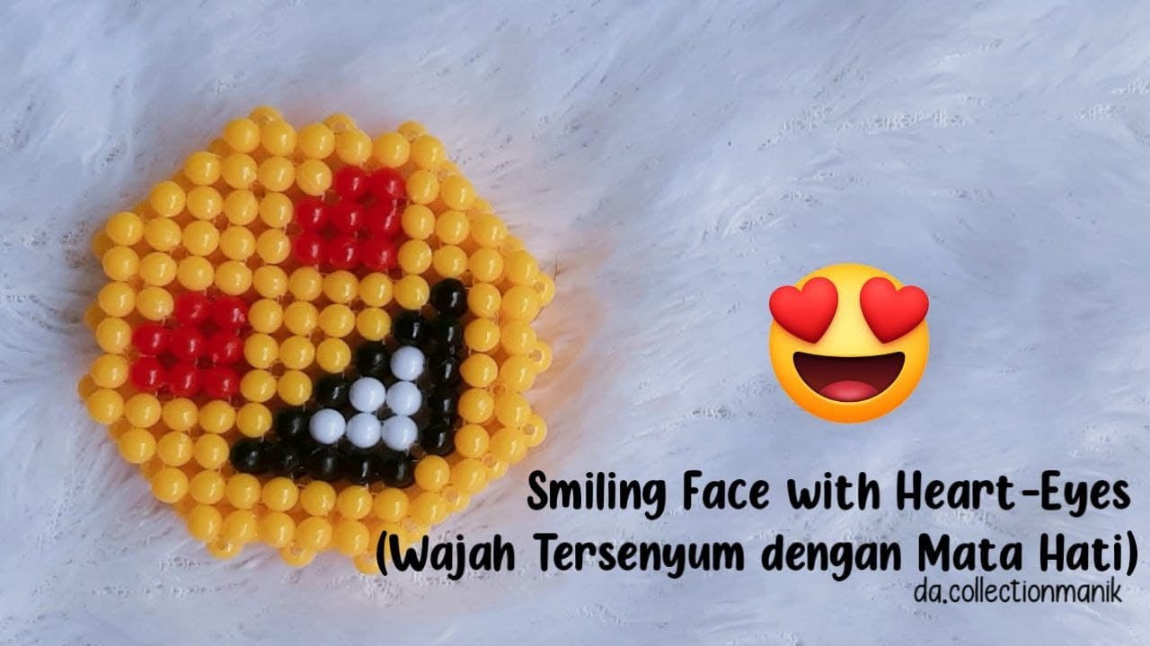 How To Make Beaded Keychain Smilling Face With Heart Eyes Type12/Emoticon Beads /Manik Manik Emotion