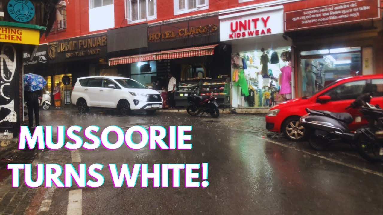 Mussoorie Mall Road Covered in White! Unexpected Hailstorm 🏔️❄️
