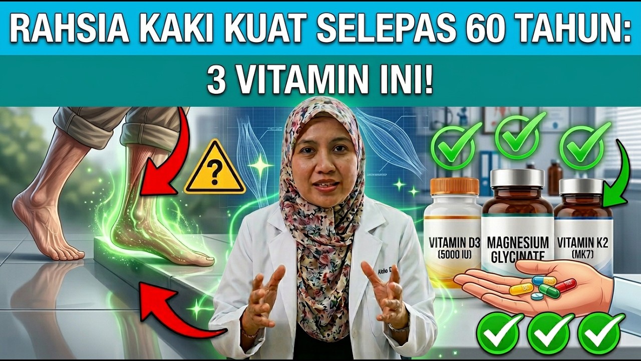 Kaki Lemah Selepas 60 Tahun? Cuba 3 Vitamin Ini Sebelum Tidur Untuk Pemulihan Otot