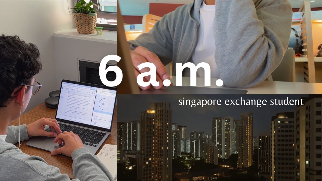 6:00AM days study vlog | university exchange student *productive* (midterms, cafes, library, essay)
