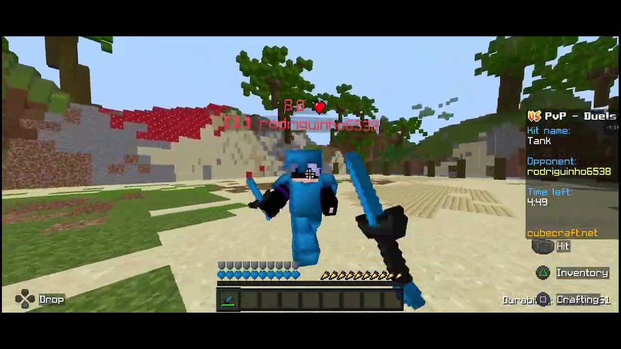 جربت ألعب ال PVP في سيرفر كيوب كرافت بالكونترولر 🙂😱(العذاب🥲)