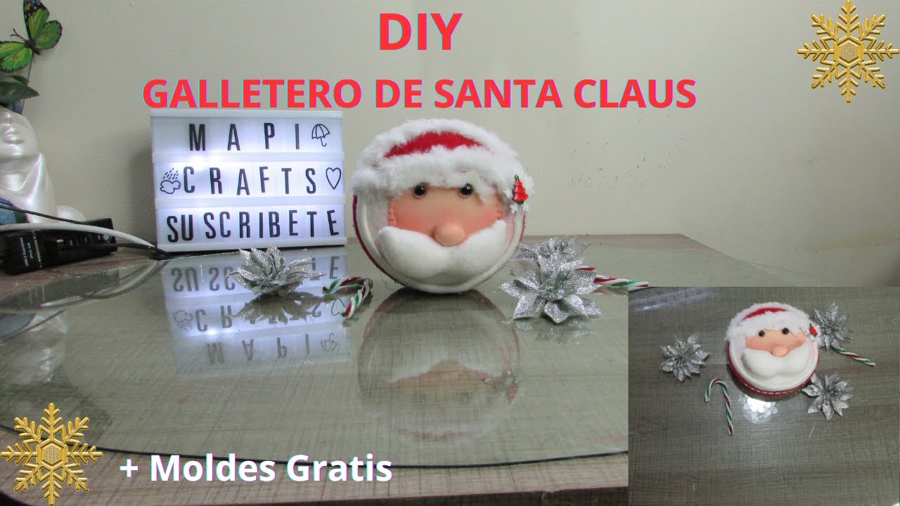 DIY HERMOSO GALLETERO DE SANTA CLAUS
