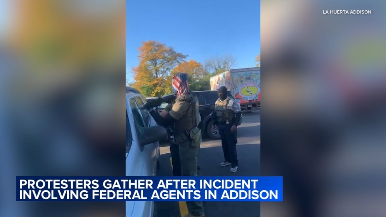 Video shows federal agents break car window, detain occupants in Addison; protesters speak out