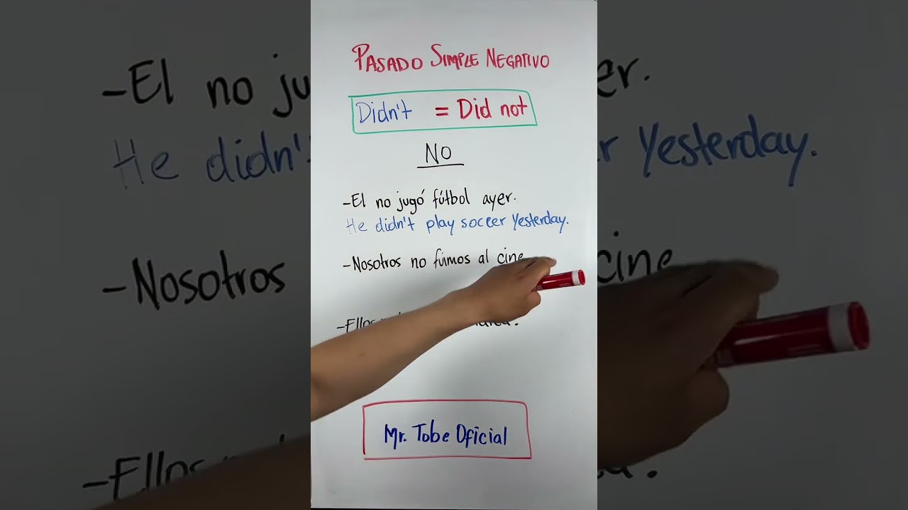 🔥Sabías que significa el “Didn’t” y cómo funciona en inglés?😱 (Pasado simple negativo)