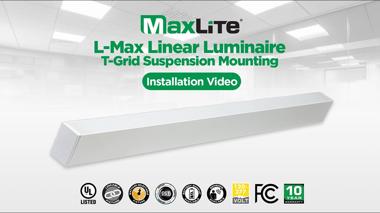 L-Max Linear Luminaire - T-Grid Suspension Mounting