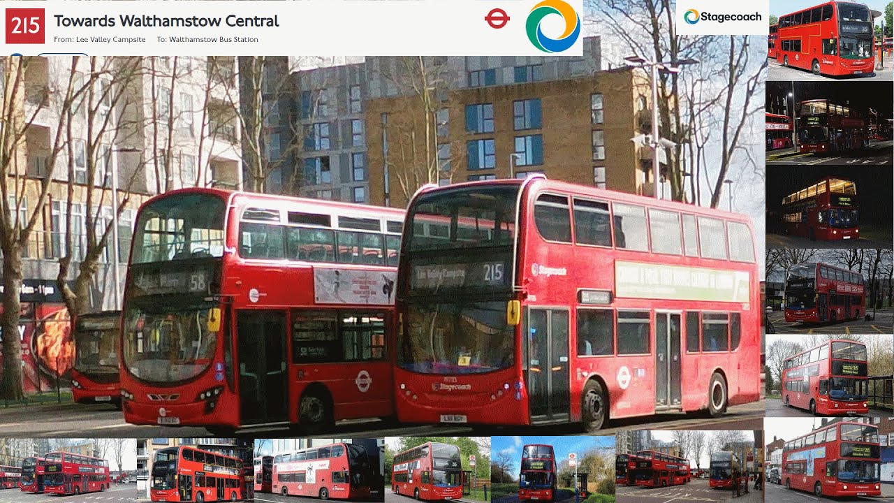 Full Route Visual | London Bus Route 215 Lee Valley Campsite to Walthamstow Central LX11BGY 19785
